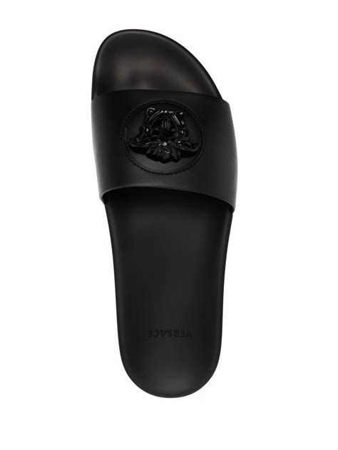 versace slides price in india|Versace la medusa leather slides.